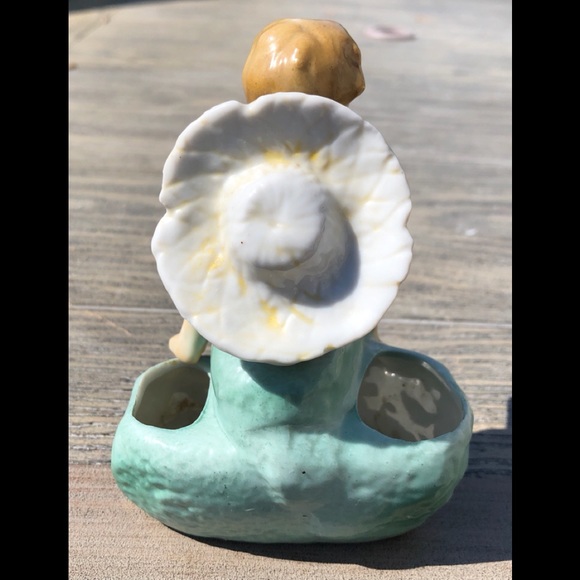 porcelain cactus planter young boy sitting on rock - Picture 7 of 14